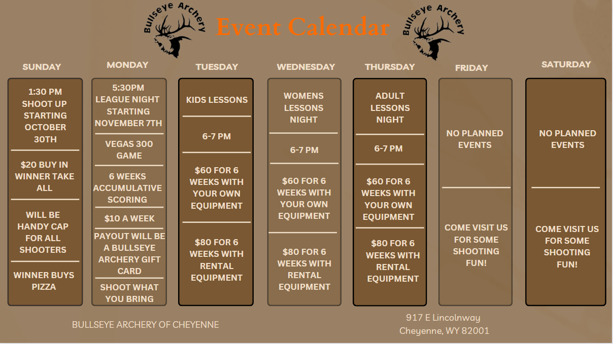 Bullseye Archery of Cheyenne Inc. Cheyenne, WY Archery Store
